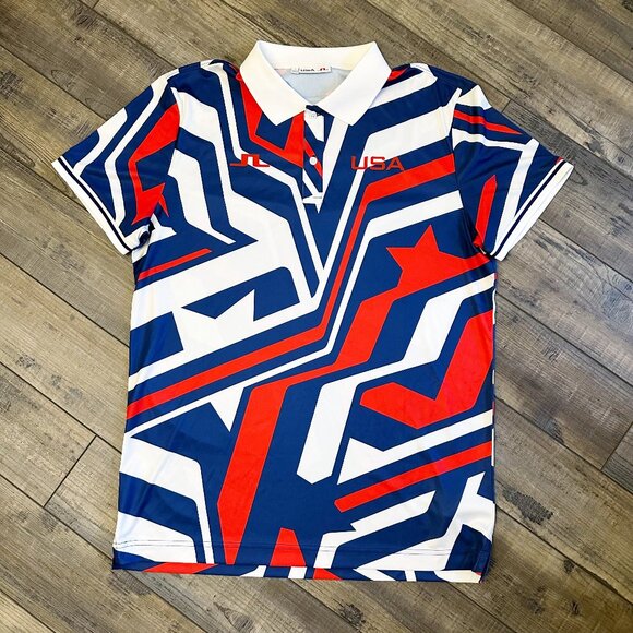J.LINDEBERG Men's 2024 Olympics Team USA Issued Golf Alois Polo Size Large NWOT - Picture 1 of 12